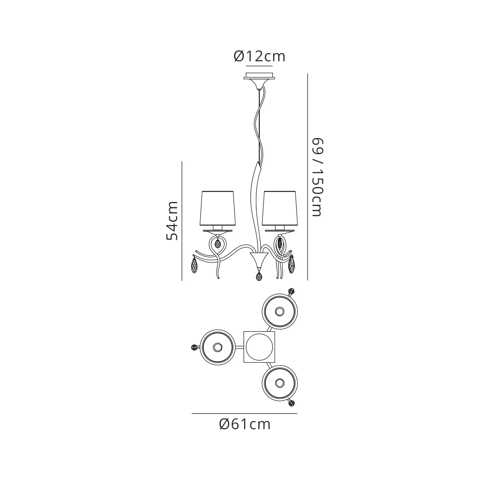 Louise Crystal Ceiling Lights Mantra Shaded Crystal Fittings